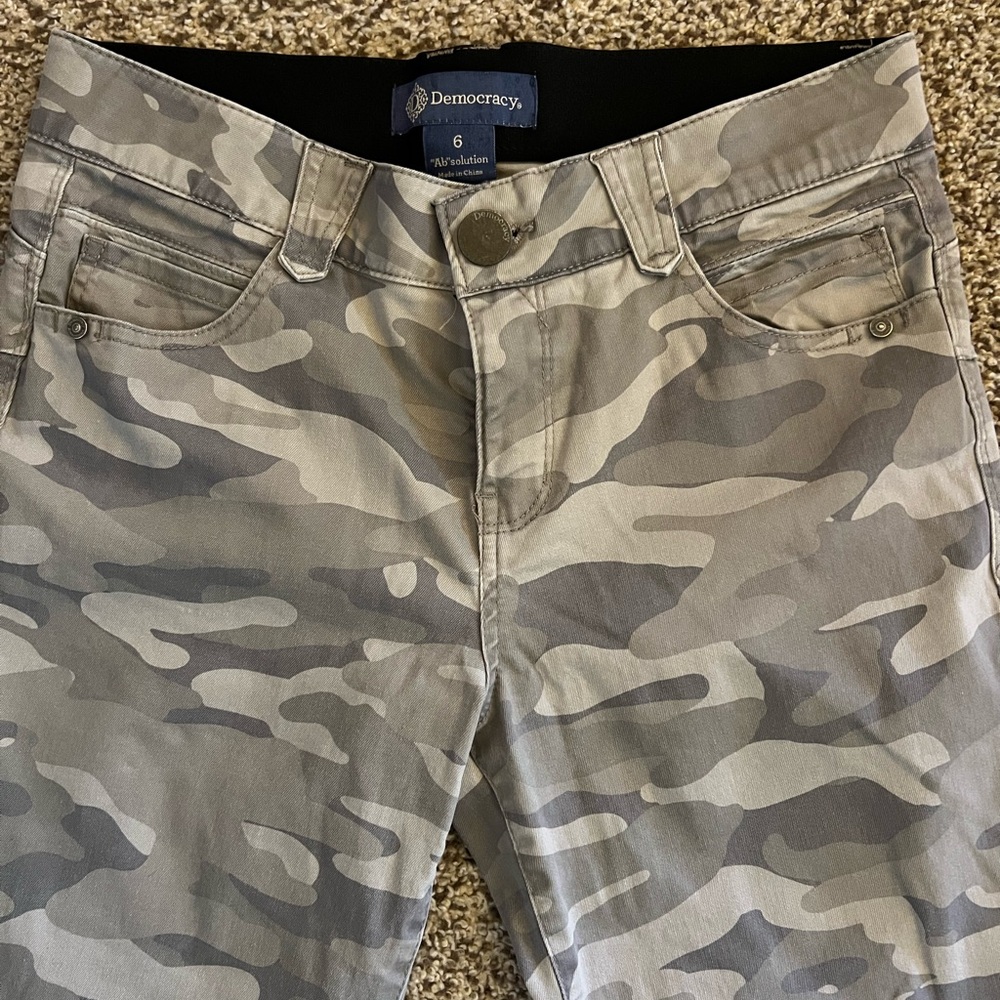 Democracy Slim Camo Jeans in Gray Tones